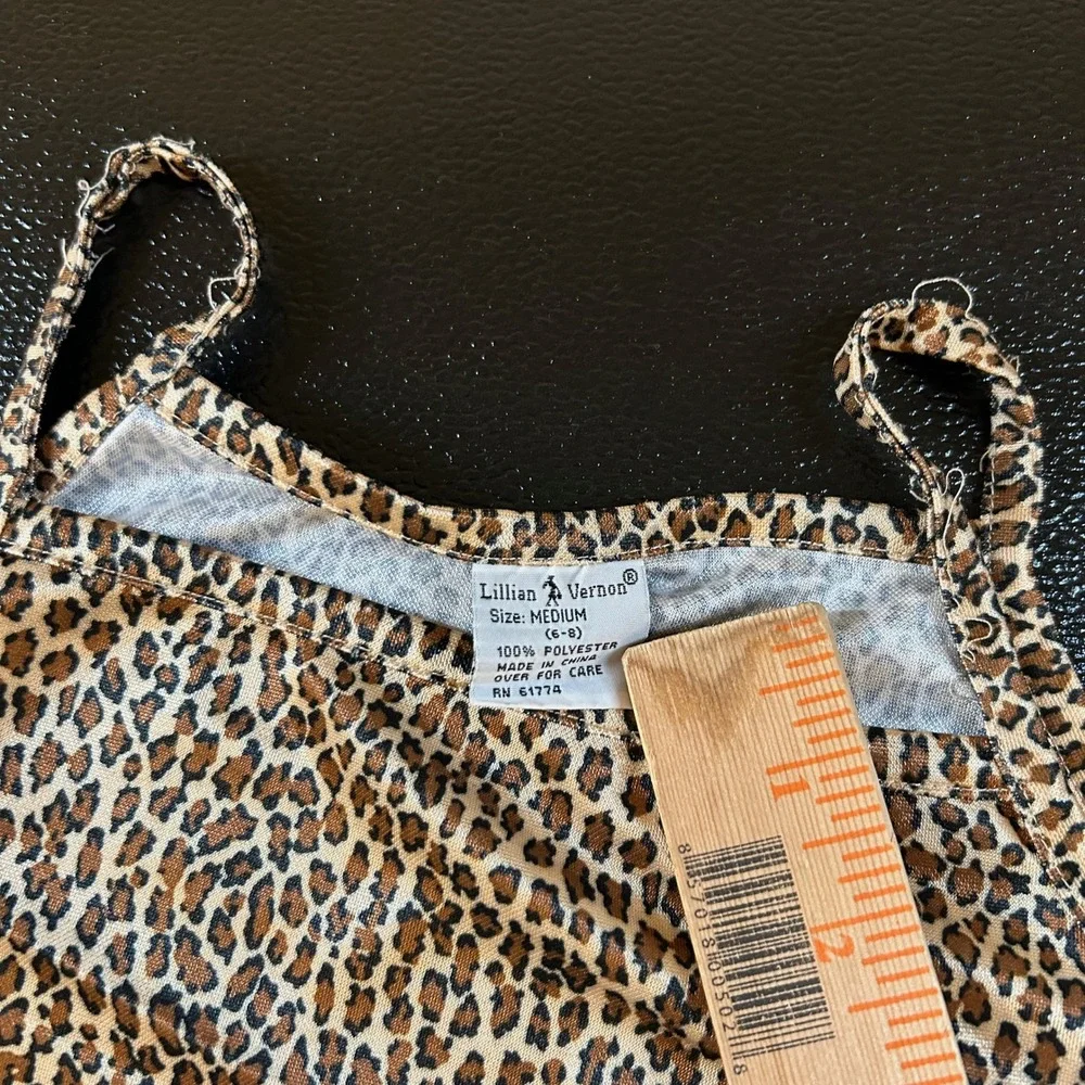 Lillian Vernon Leopard Print‎ Two-Piece Set Spaghetti Strap Top Girls Medium